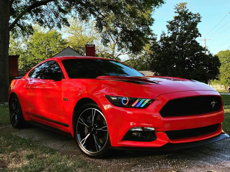 Load image into Gallery viewer, Oracle 15-17 Ford Mustang Dynamic RGB+A Pre-Assembled Headlights - Black Edition - ColorSHIFT
