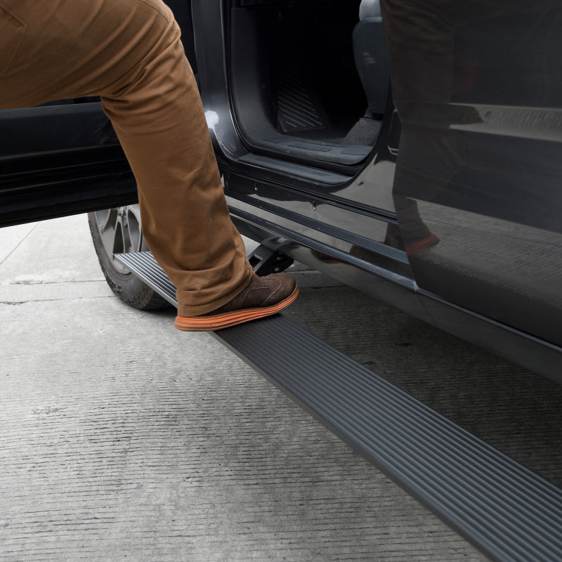 Load image into Gallery viewer, Go Rhino 11-22 Ram 2500/3500 CC 4dr E-BOARD E1 Electric Running Board Kit (No Drill) - Tex. Blk
