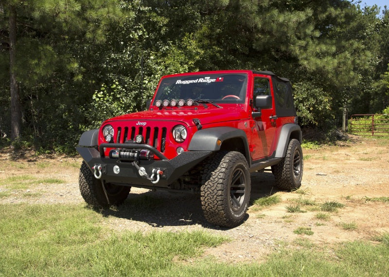 Load image into Gallery viewer, Rugged Ridge Spartan Front Bumper HCE W/Overrider 07-18 Jeep Wrangler JK
