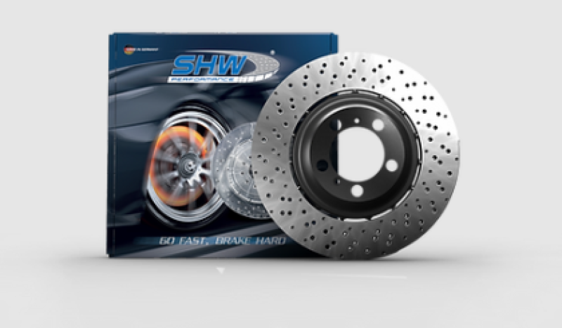 Load image into Gallery viewer, SHW 18-19 Porsche 911 Carrera 4 GTS w/o Ceramics Right Frt Drill-Dimp LW Brake Rotor (9P1615302)
