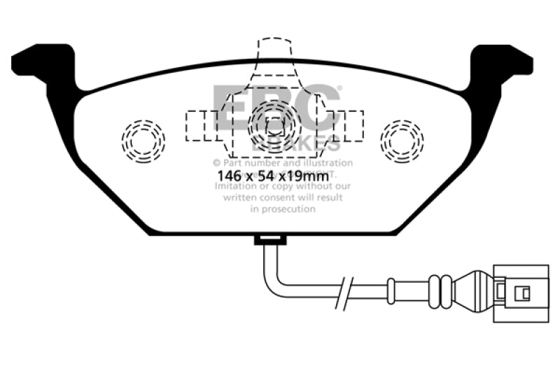 Load image into Gallery viewer, EBC 00-05 Volkswagen Beetle 2.0 Yellowstuff Front Brake Pads
