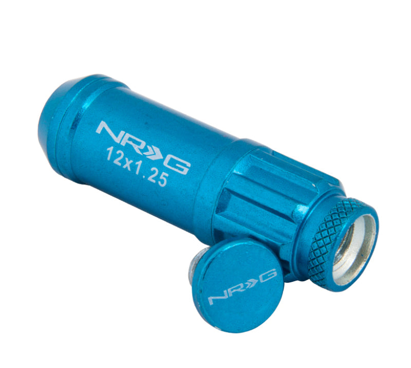 Load image into Gallery viewer, NRG 700 Series M12 X 1.25 Steel Lug Nut w/Dust Cap Cover Set 21 Pc w/Locks &amp; Lock Socket - Blue
