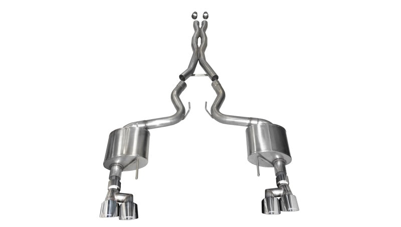 Load image into Gallery viewer, Corsa 18-19 Ford Mustang 5.0L 3in Sport Cat-Back Dual Rear Exit 4in Polished Pro-Series Tips
