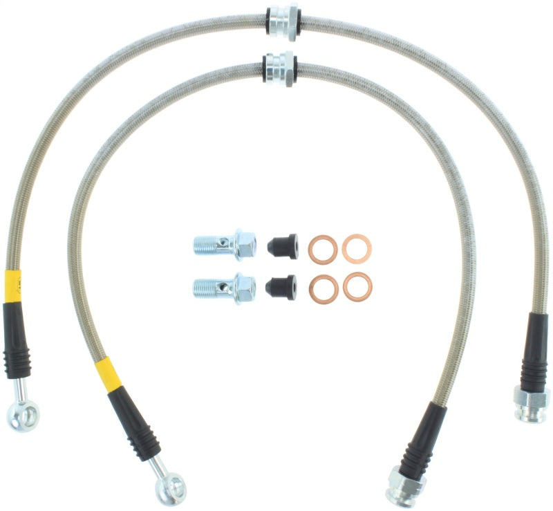 Load image into Gallery viewer, StopTech 06-12 Mitsubishi Eclipse Stainless Steel Front Brake Lines
