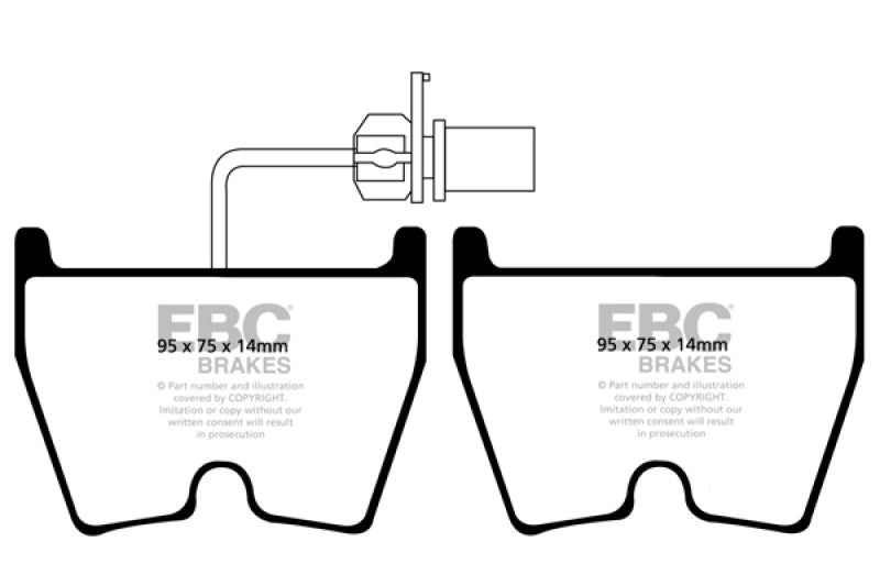 Load image into Gallery viewer, EBC 06-09 Audi RS4 4.2 (Cast Iron Rotors) Yellowstuff Front Brake Pads
