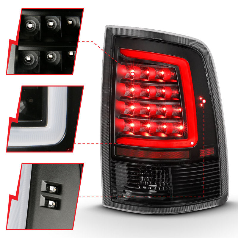 Load image into Gallery viewer, ANZO 2009-2018 Dodge Ram 1500 LED Taillight Plank Style Black w/Clear Lens
