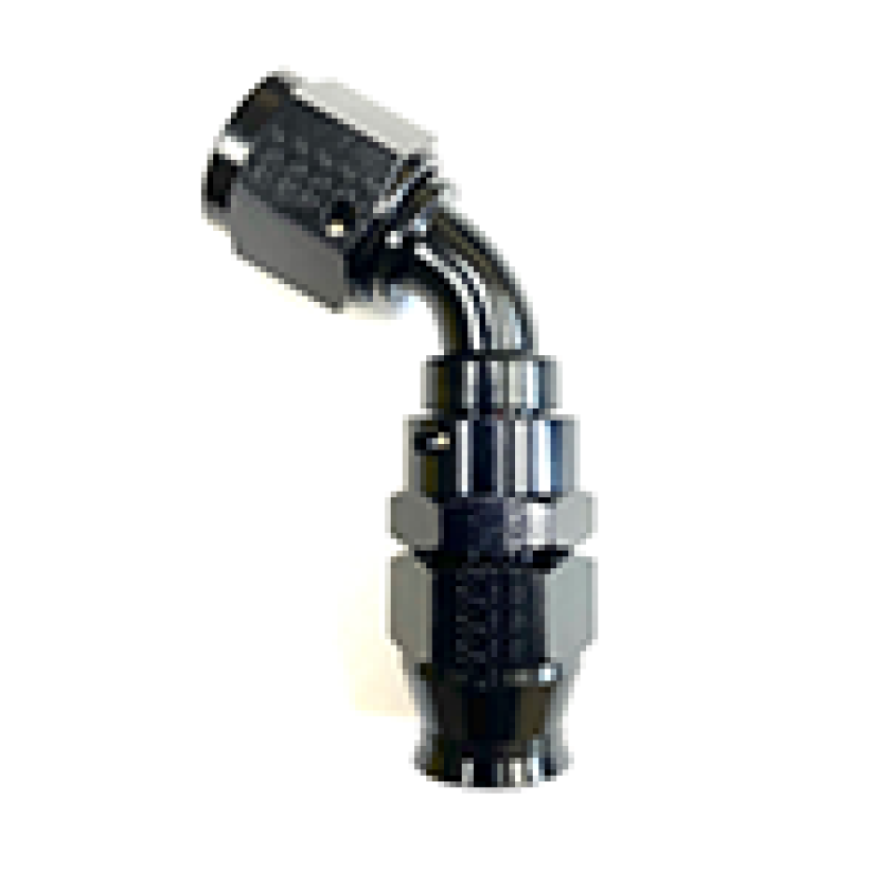 Vibrant Performance -6 AN Hose to -8 AN Male ORB 90 Degree Hose End Swivel  Fitting Black