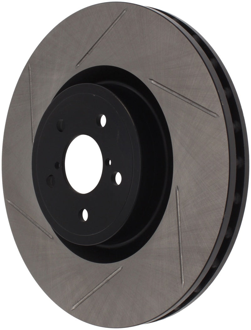 Load image into Gallery viewer, StopTech Power Slot 04 STi Front Right SportStop Slotted Rotor
