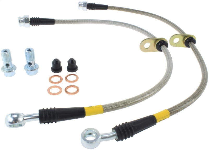 Load image into Gallery viewer, StopTech 99-00 Civic Si w/Rear Disc Brakes Front SS Brake Lines
