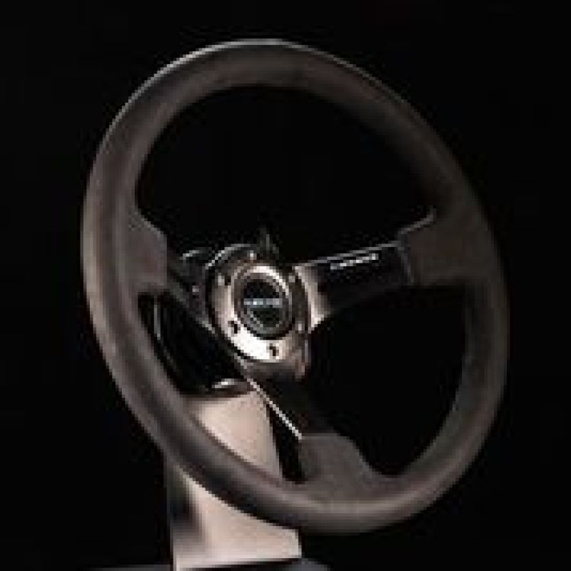 Load image into Gallery viewer, NRG Reinforced Steering Wheel (350mm / 3in. Deep) Black Leather w/ Alcantara Stitching

