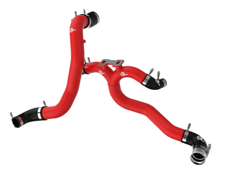 Load image into Gallery viewer, AFE 18-21 Kia Stinger V6-3.3L BladeRunner Alum Hot/Cold Charge Pipe Kit Red
