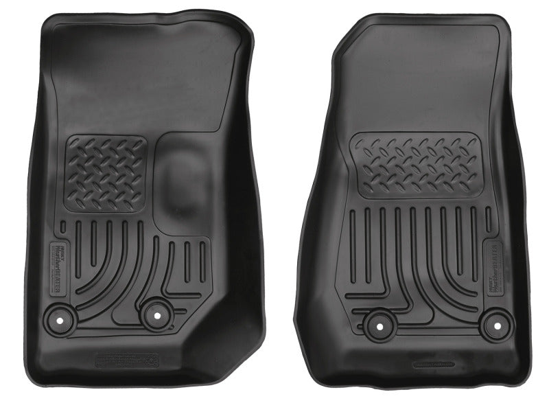 Load image into Gallery viewer, Husky Liners 14 Jeep Wrangler 2/4 Door Weatherbeater Black Front Floor Liners
