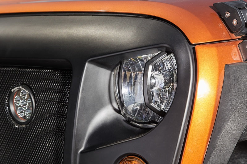 Load image into Gallery viewer, Rugged Ridge 07-18 Jeep Wrangler JK/JKU Textured Black Elite Headlight Euro Guards
