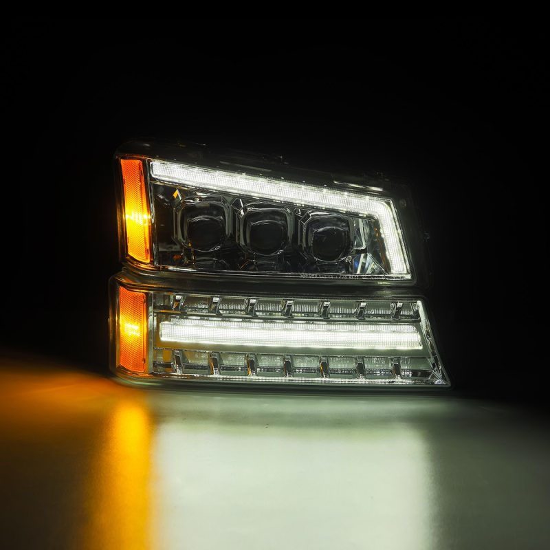 Load image into Gallery viewer, AlphaRex 03-06 Chevy Silverado 1500/2500HD/3500HD/Avalanche Chrome NOVA LED Proj Headlights
