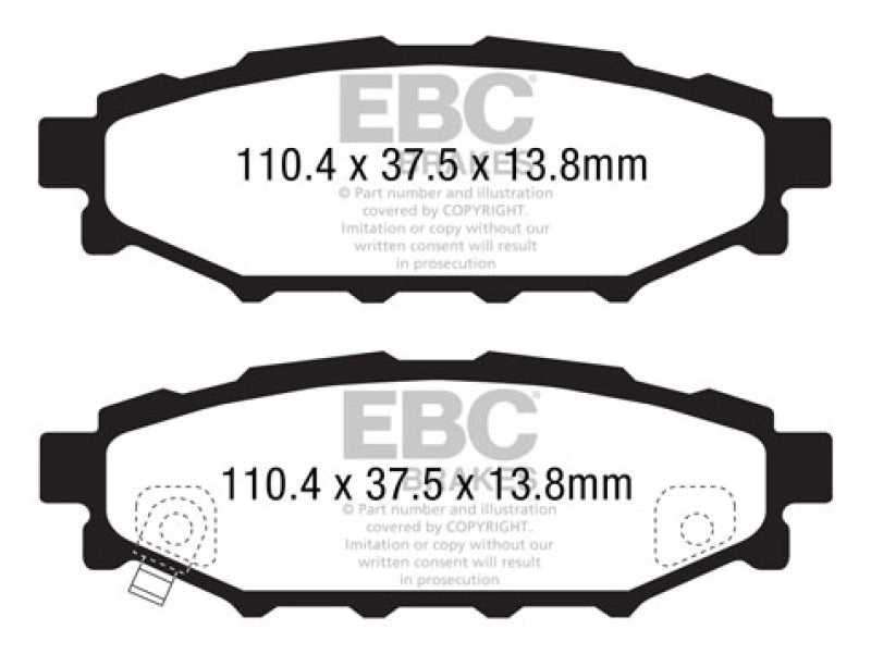 Load image into Gallery viewer, EBC 12+ Subaru BRZ 2.0 (solid rear rotors) Greenstuff Rear Brake Pads
