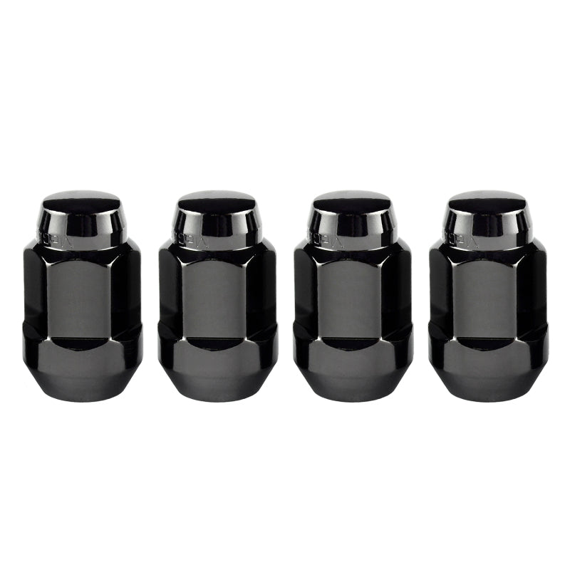 Load image into Gallery viewer, McGard Hex Lug Nut (Cone Seat Bulge Style) M12X1.5 / 3/4 Hex / 1.45in. Length (4-Pack) - Black
