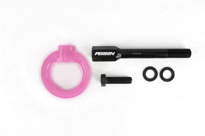 Load image into Gallery viewer, Perrin 02-07 Subaru WRX/STI Tow Hook Kit (Front) - Hyper Pink
