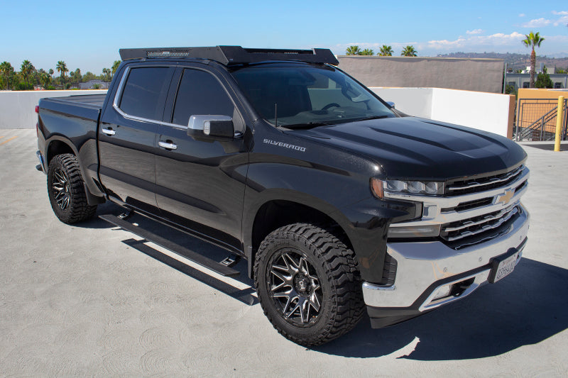 Load image into Gallery viewer, Go Rhino 19-23 Chev Silverado 1500 &amp; 20-23 25/3500HD CC 4dr E-BOARD E1 Running Board Kit - Tex. Blk
