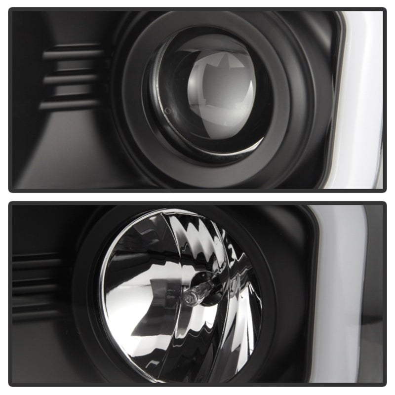 Load image into Gallery viewer, Spyder Chevy Silverado 1500 14-16 Projector Headlights Light Bar DRL Blk PRO-YD-CS14-LBDRL-BK
