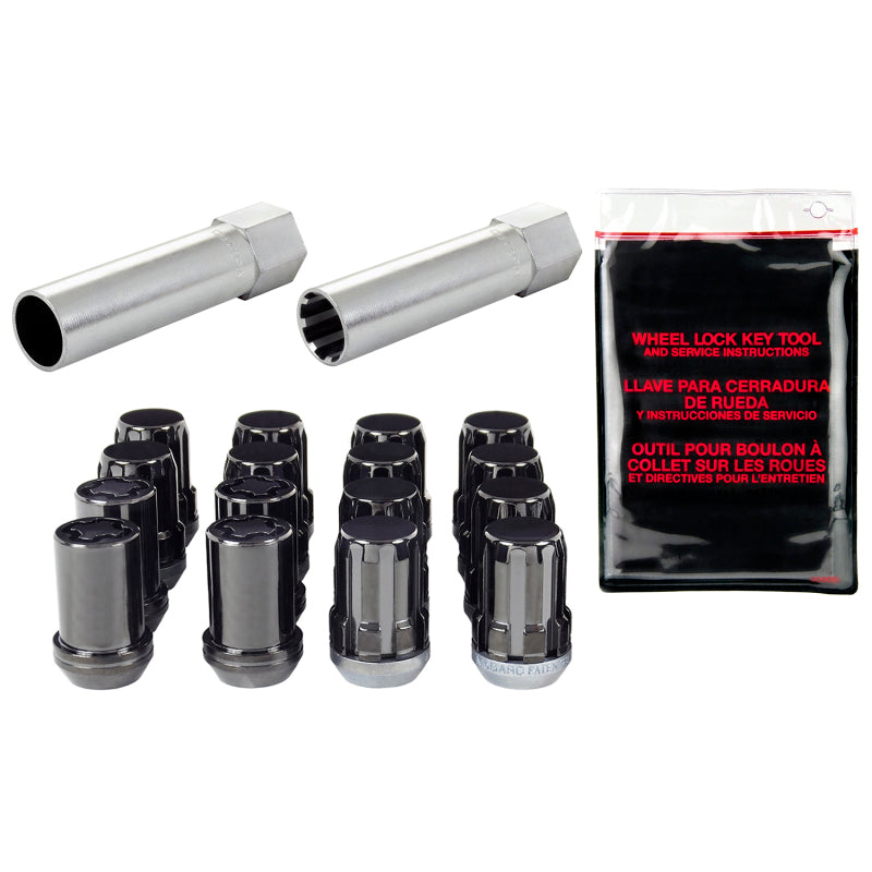 Load image into Gallery viewer, McGard SplineDrive Tuner 4 Lug Install Kit w/Locks &amp; Tool (Cone) M12X1.5 / 13/16 Hex - Black
