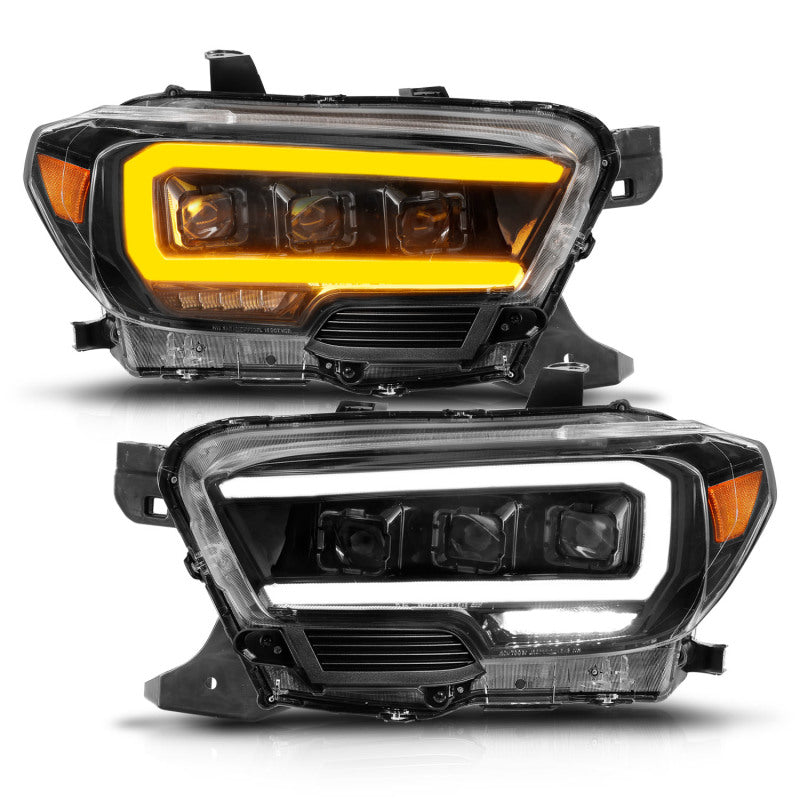 Load image into Gallery viewer, ANZO 16-22 Toyota Tacoma LED Projector Headlights w/ Light Bar Sequential Black Housing w/Initiation
