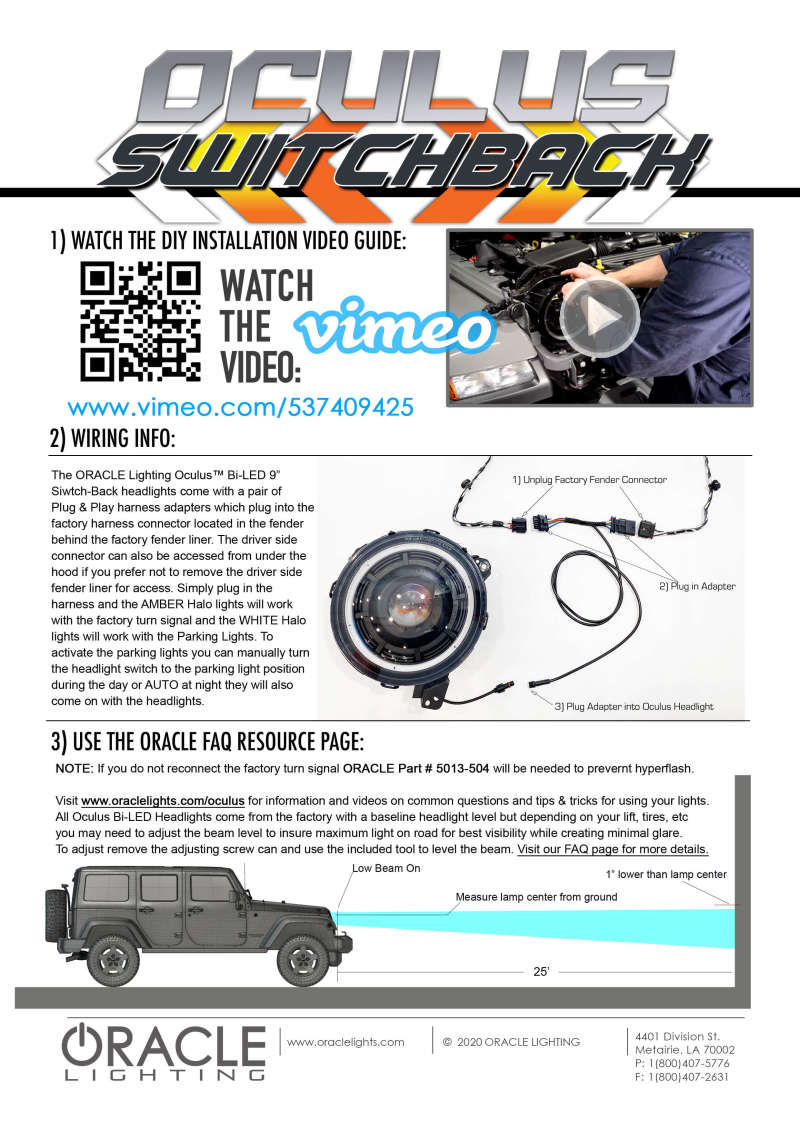 Load image into Gallery viewer, Oracle Jeep JL/Gladiator JT Oculus Switchback Bi-LED Projector Headlights - Amber/White Switchback
