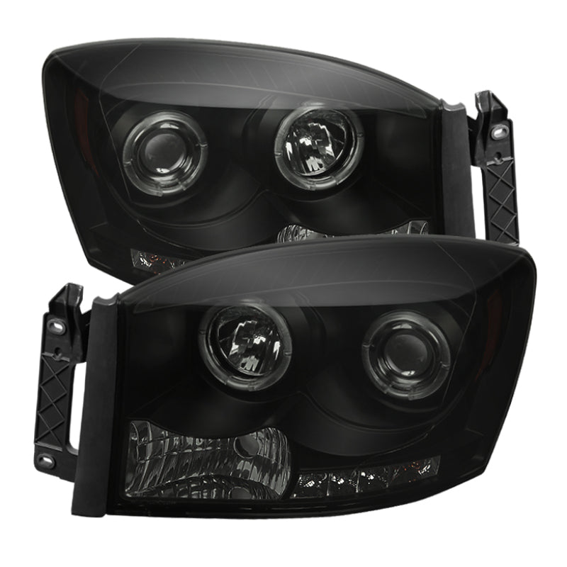 Load image into Gallery viewer, Spyder Dodge Ram 1500 06-08 06-09 Projector Headlights LED Halo LED Blk Smke PRO-YD-DR06-HL-BSM
