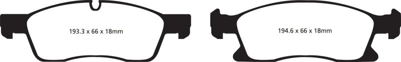 Load image into Gallery viewer, EBC 11+ Dodge Durango 3.6 Yellowstuff Front Brake Pads
