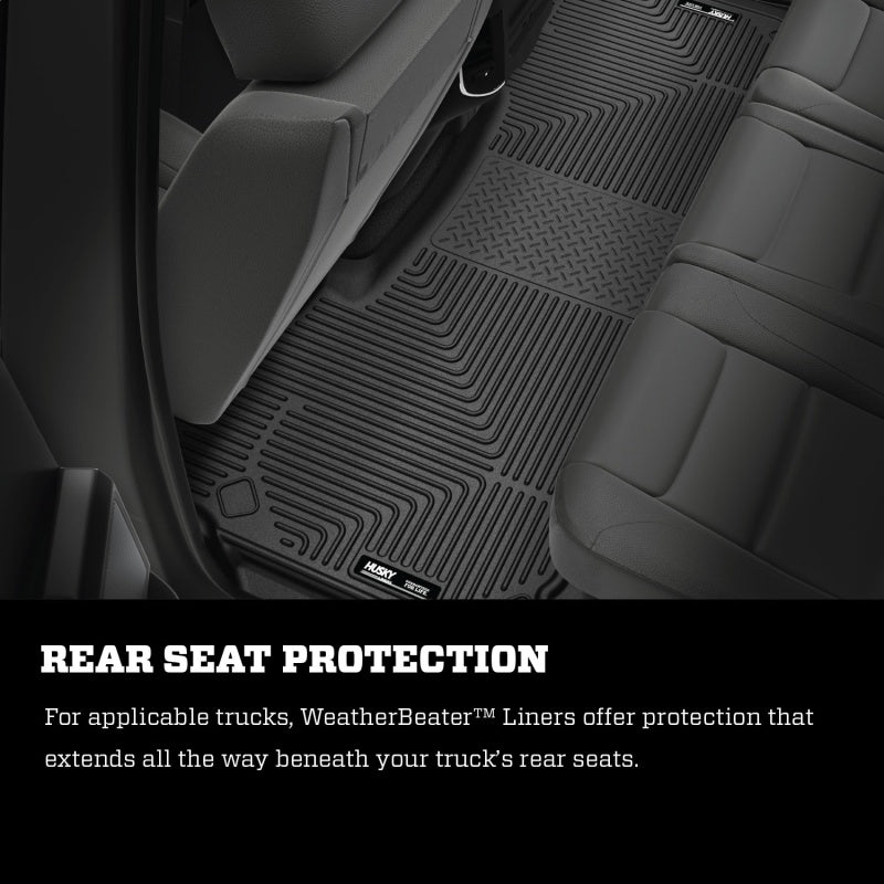 Load image into Gallery viewer, Husky Liners 2019 Ram 1500 CC WeatherBeater 2nd Seat Floor Liners Black (W/O Factory Storage Box)
