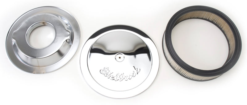 Load image into Gallery viewer, Edelbrock Air Cleaner Pro-Flo Series Round Steel Top Paper Element 14In Dia X 3 75In Dropped Base
