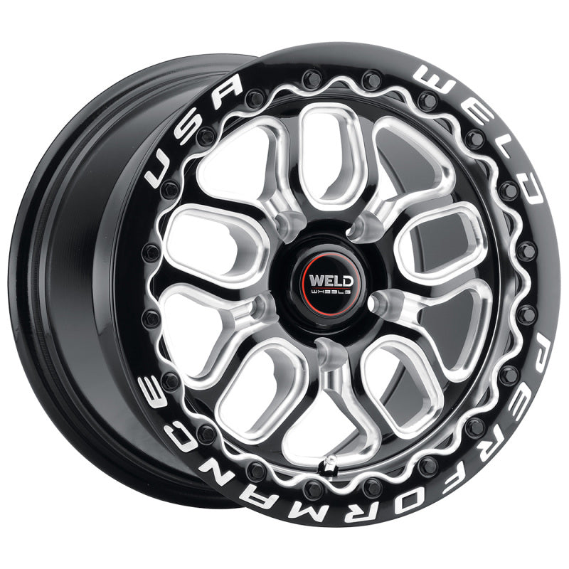 Load image into Gallery viewer, Weld Racing 15x10 Laguna Bead Lock 5x120 ET46 BS7.25 Gloss BLK MIL DIA 78.1
