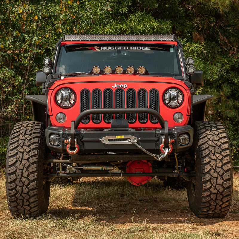 Load image into Gallery viewer, Rugged Ridge Arcus Front Bumper Set W/ Overrider 2018 Jeep Wrangler JK

