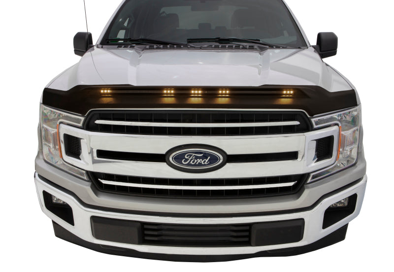 Load image into Gallery viewer, AVS 2015-2019 Ford F150 Aeroskin Low Profile Hood Shield w/ Lights - Black
