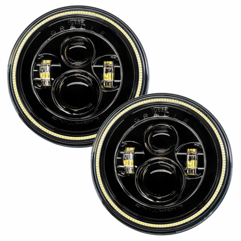 Load image into Gallery viewer, Oracle 7in High Powered LED Headlights - Black Bezel - White
