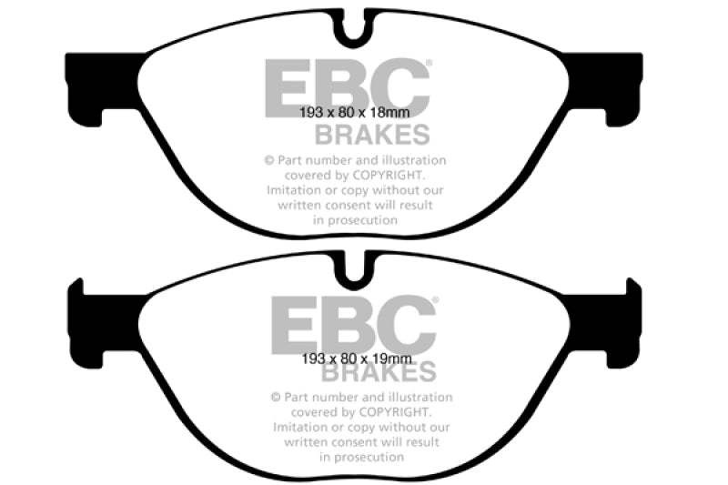 Load image into Gallery viewer, EBC 12-13 BMW 528 2.0 Turbo (F10) Performance Yellowstuff Front Brake Pads
