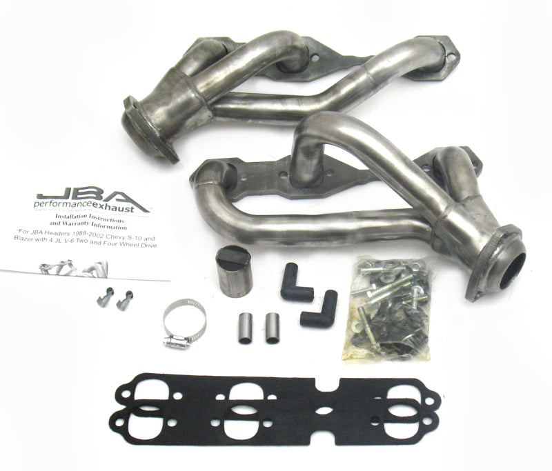 Load image into Gallery viewer, JBA 88-95 &amp; 02-03 GM S-Truck 4.3L V6 4WD 1-1/2in Primary Raw 409SS Cat4Ward Header
