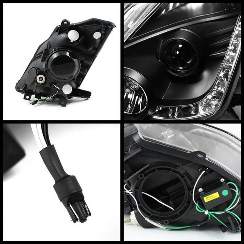 Load image into Gallery viewer, Spyder Nissan 350Z 03-05 Projector Headlights Halogen Model Only - DRL Black PRO-YD-N350Z02-DRL-BK
