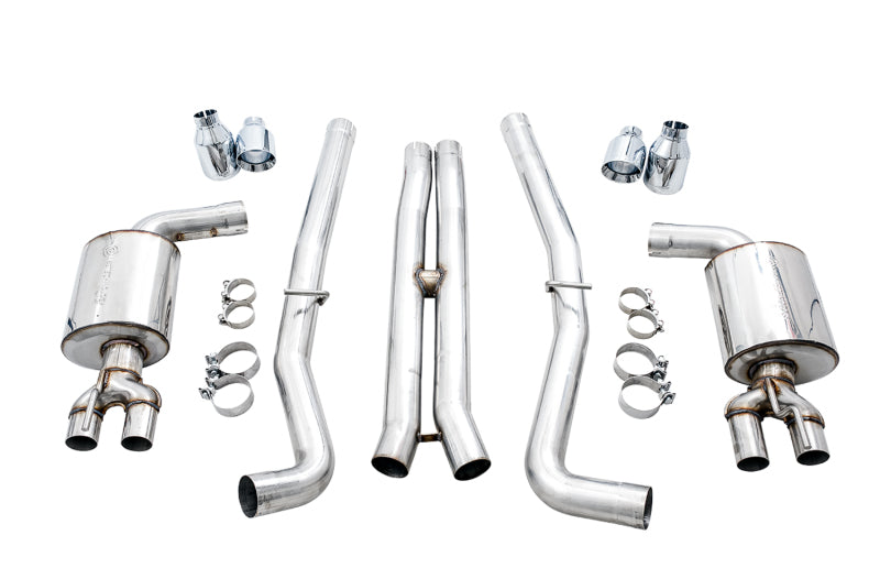 Load image into Gallery viewer, AWE Tuning 2015+ Dodge Challenger 6.4L/6.2L Non-Resonated Touring Edition Exhaust - Quad Silver Tips
