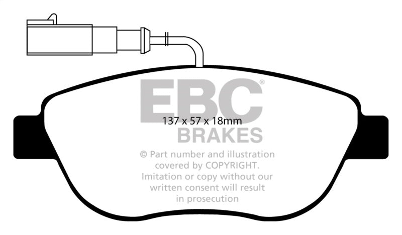 Load image into Gallery viewer, EBC 12+ Fiat 500 1.4 Turbo Abarth Yellowstuff Front Brake Pads
