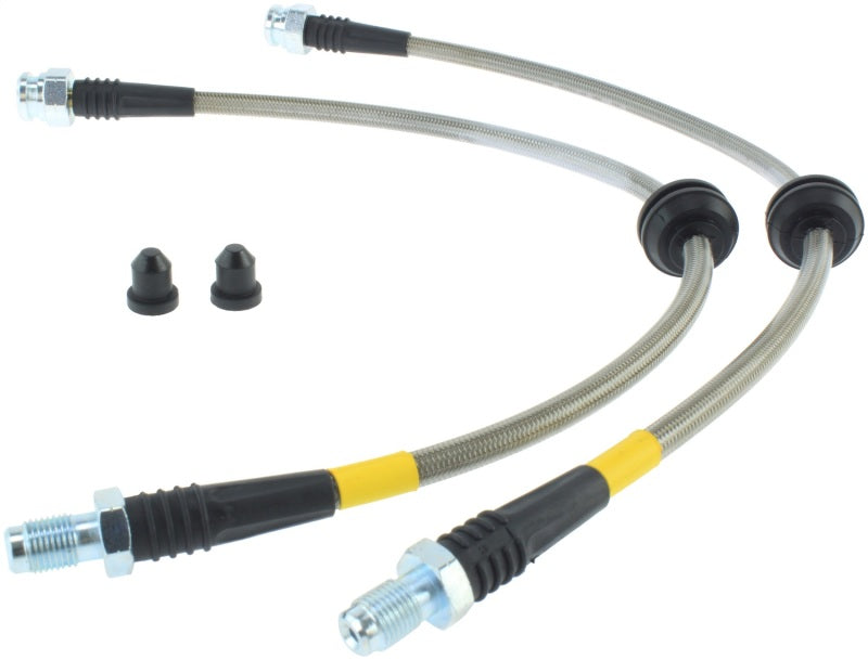 Load image into Gallery viewer, StopTech 07-09 Mazdaspeed3 / 04-07 Mazda 3 Stainless Steel Rear Brake Lines
