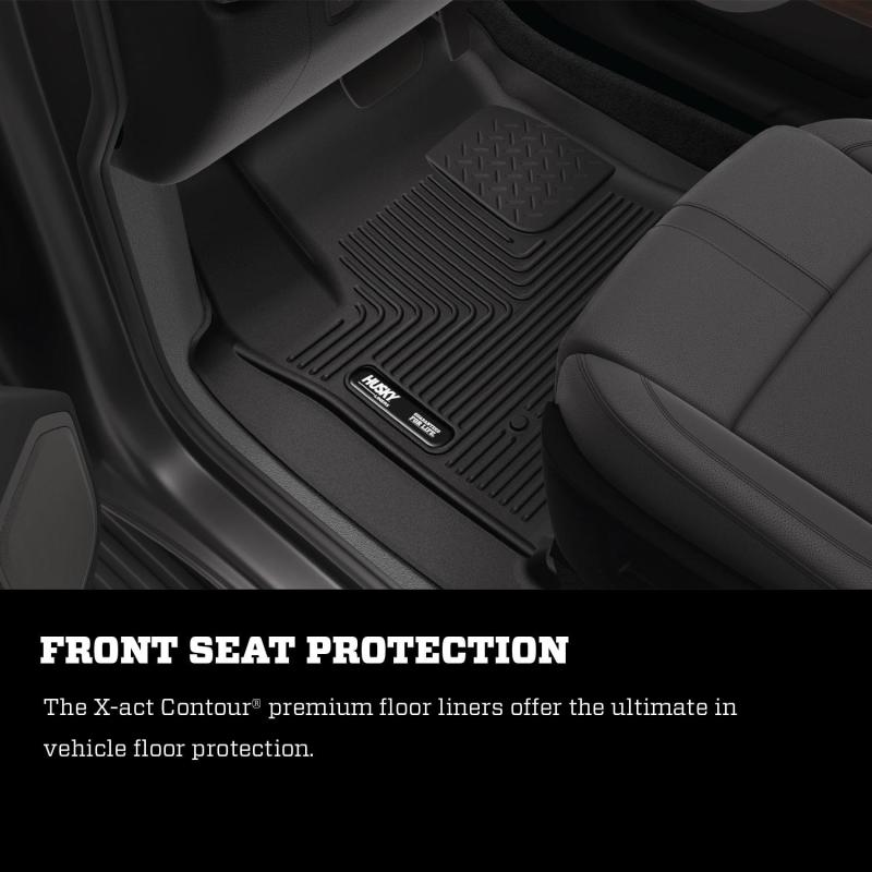 Load image into Gallery viewer, Husky Liners 2019 Chevy Silverado 1500 Crew Cab X-Act Contour Front Black Floor Liners
