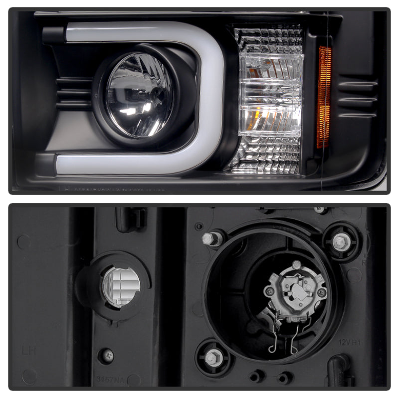 Load image into Gallery viewer, Spyder Chevy Silverado 2014-16 2500 HD Projector Headlights Light Bar DRL Blk PRO-YD-CSHD14-LBDRL-BK
