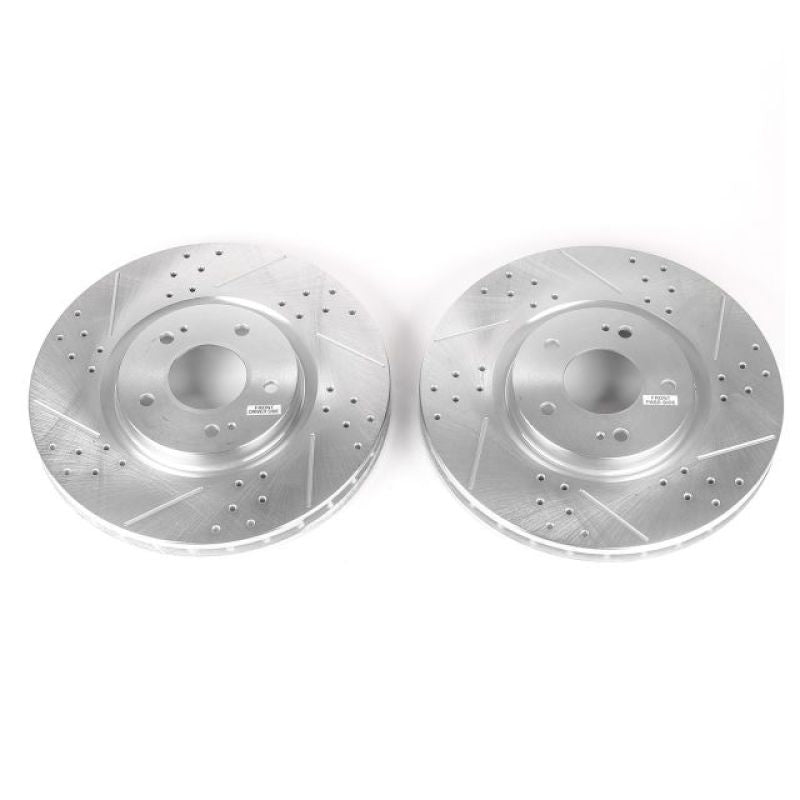 Load image into Gallery viewer, Power Stop 03-06 Mitsubishi Lancer Front Evolution Drilled &amp; Slotted Rotors - Pair
