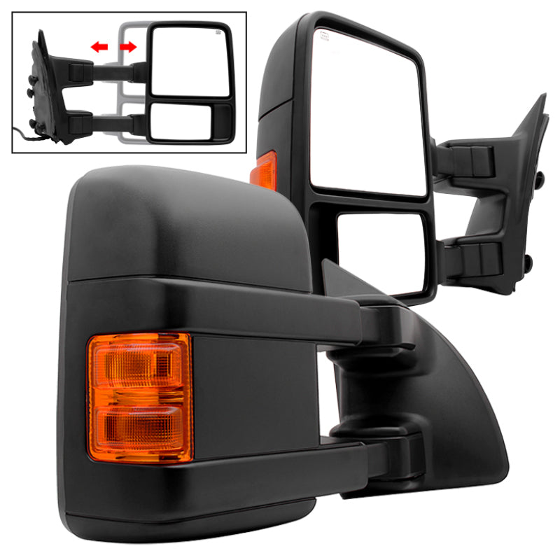 Load image into Gallery viewer, Xtune Pair G2 Ford Superduty 99-07 Heated Amber Signal Telescoping Mirrors MIR-FDSD99S-G2-PW-AM-SET
