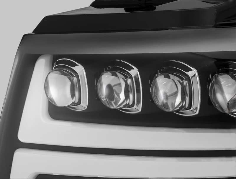 Load image into Gallery viewer, AlphaRex 07-13 Chevy Avalanche NOVA LED Proj Headlights Plank Style Matte Black w/Activ Light/DRL
