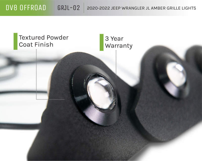 Load image into Gallery viewer, DV8 Offroad 2018+ Jeep JL Grill Amber Marker Lights
