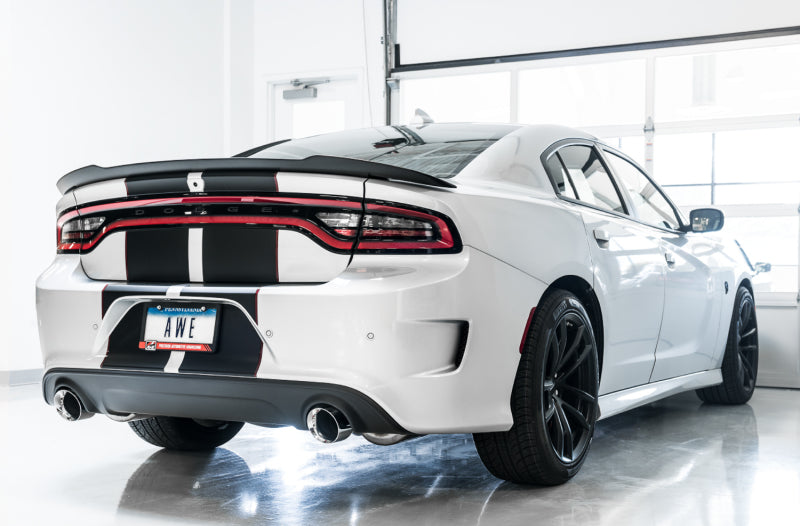 Load image into Gallery viewer, AWE Tuning 2015+ Dodge Charger 6.4L/6.2L Supercharged Track Edition Exhaust - Chrome Silver Tips
