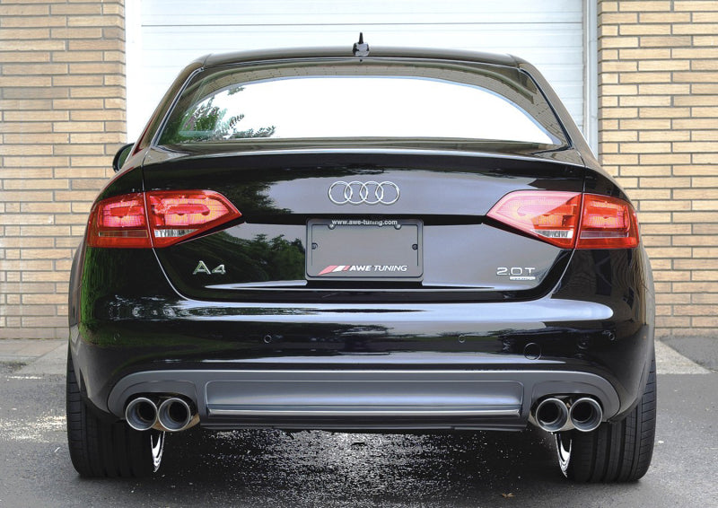 Load image into Gallery viewer, AWE Tuning Audi B8 A4 Touring Edition Exhaust - Quad Tip Polished Silver Tips - Does Not Fit Cabrio
