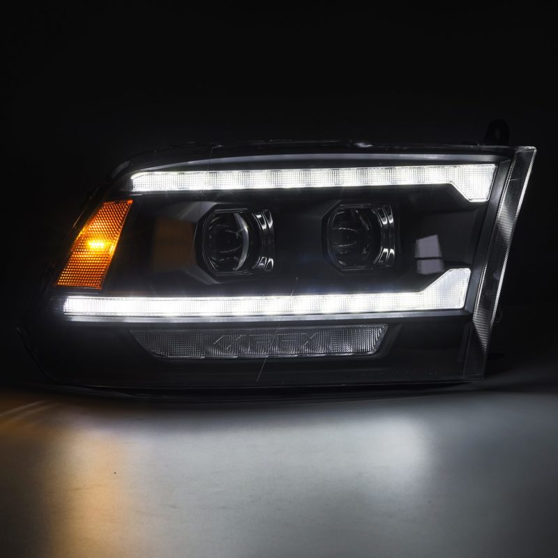 Load image into Gallery viewer, AlphaRex 09-18 Dodge Ram 2500 LUXX LED Proj Headlights Plank Style Blk w/Activ Light/Seq Signal/DRL

