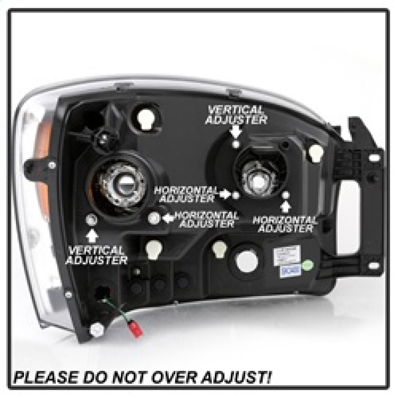 Load image into Gallery viewer, Spyder Dodge Ram 1500 06-08 V2 Projector Headlights - Light Bar DRL - Black (PRO-YD-DR06V2-LB-BK)
